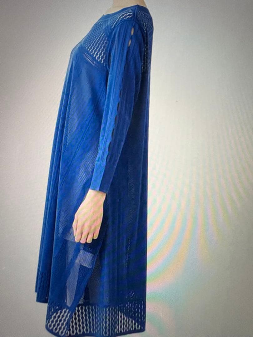 ヒロコビス プリモーディアルニットチュニック　ブルー　９号