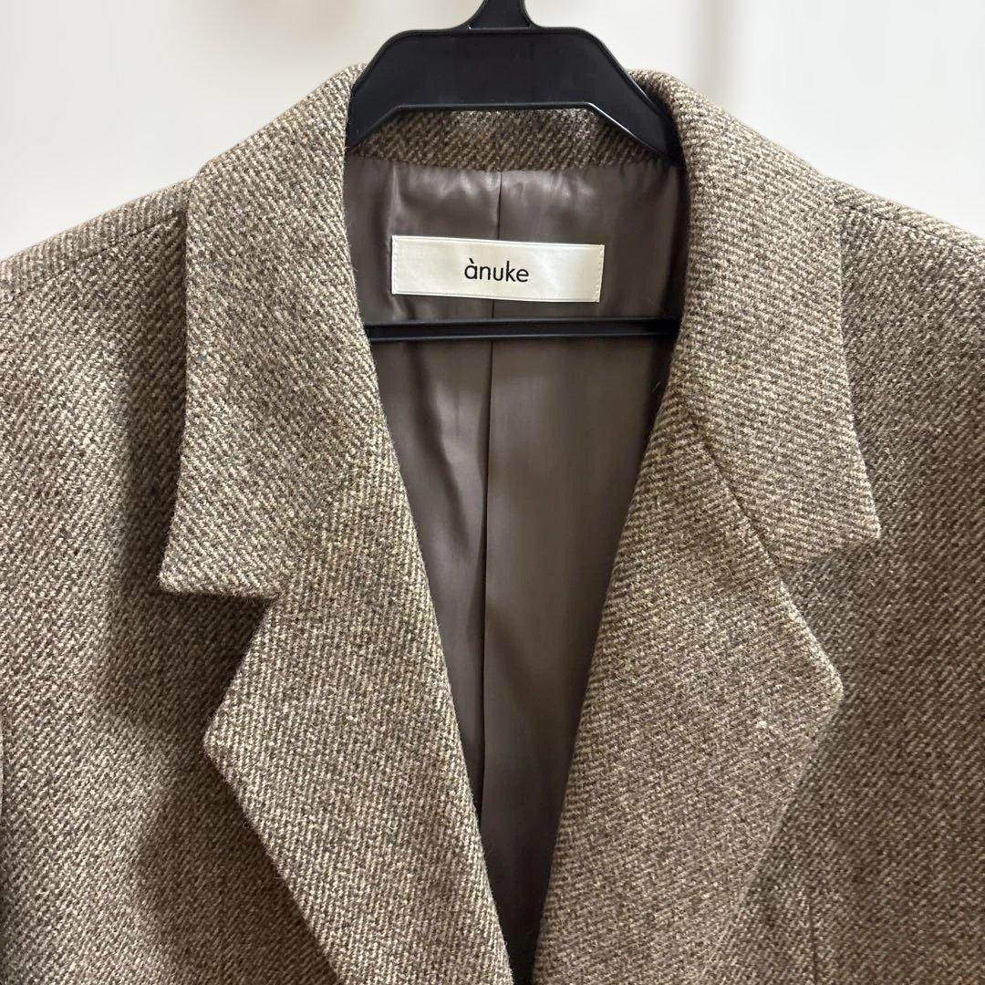 Anuke Herringbone Wool Jacket ベージュ36