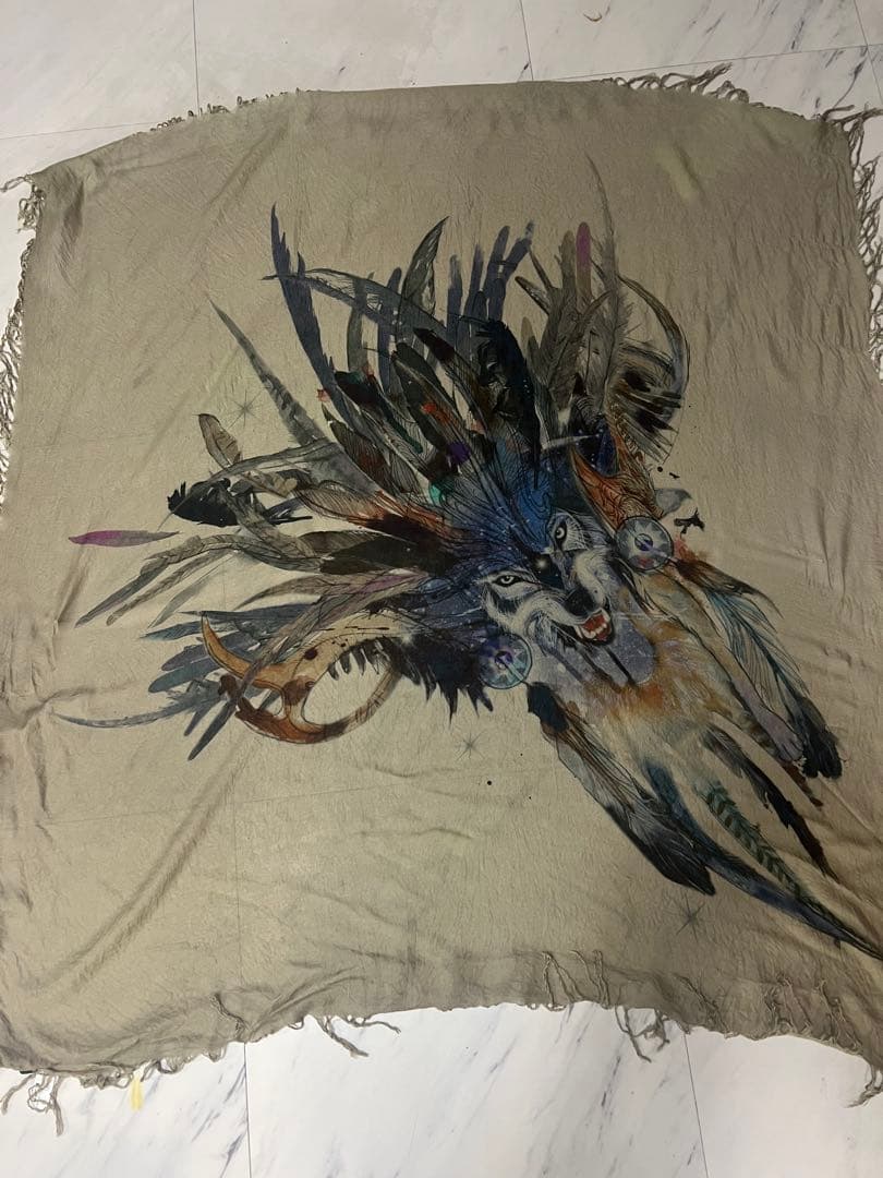 BALMAIN 狼デザイン ストール　ウルフ　マフラー