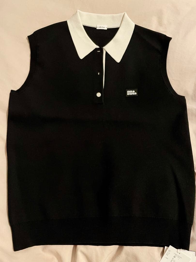 スリーブレスドライタッチポロニット