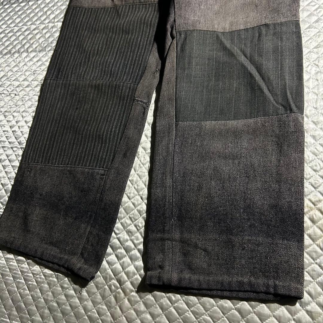 30s~ VINTAGE French work pants パッチワーク ボロ