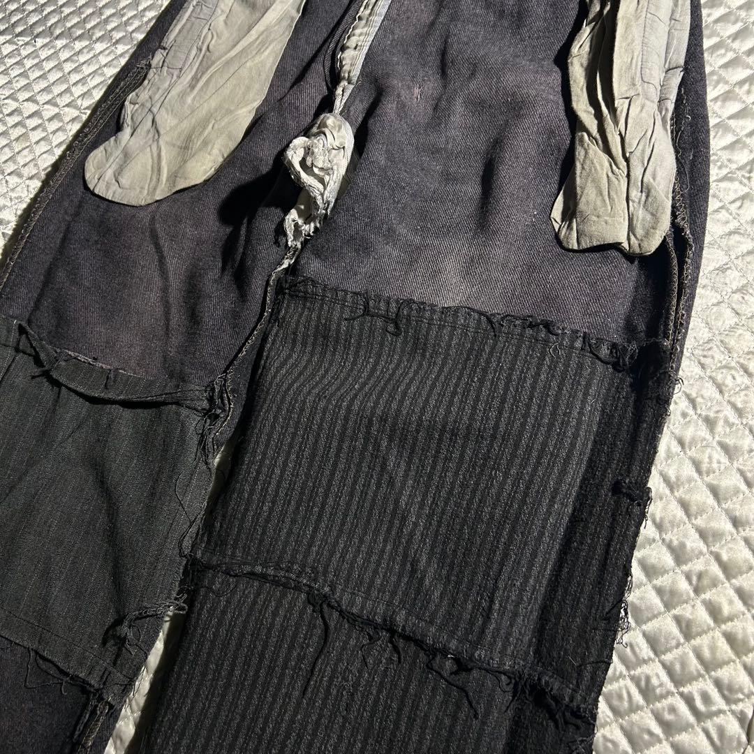 30s~ VINTAGE French work pants パッチワーク ボロ