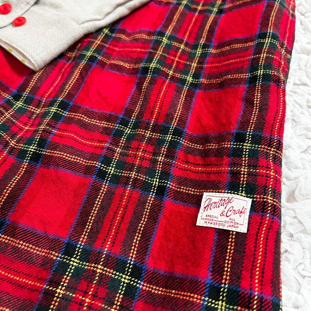 快晴堂　カイセイドウ　タータンチェック切替ワンピース　日本製