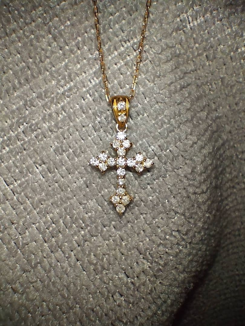 リモ　K18 YG 十字架　ネックレス　40cm