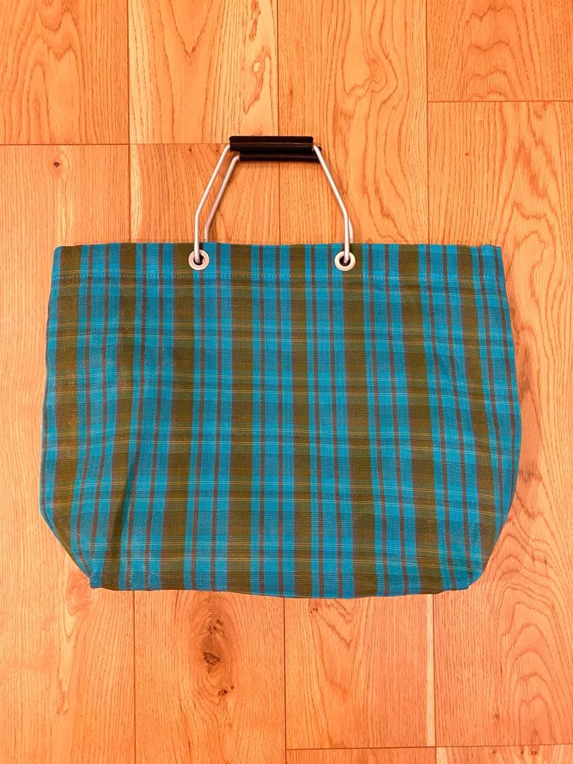 MARNI 青緑 チェック柄 トートバッグ