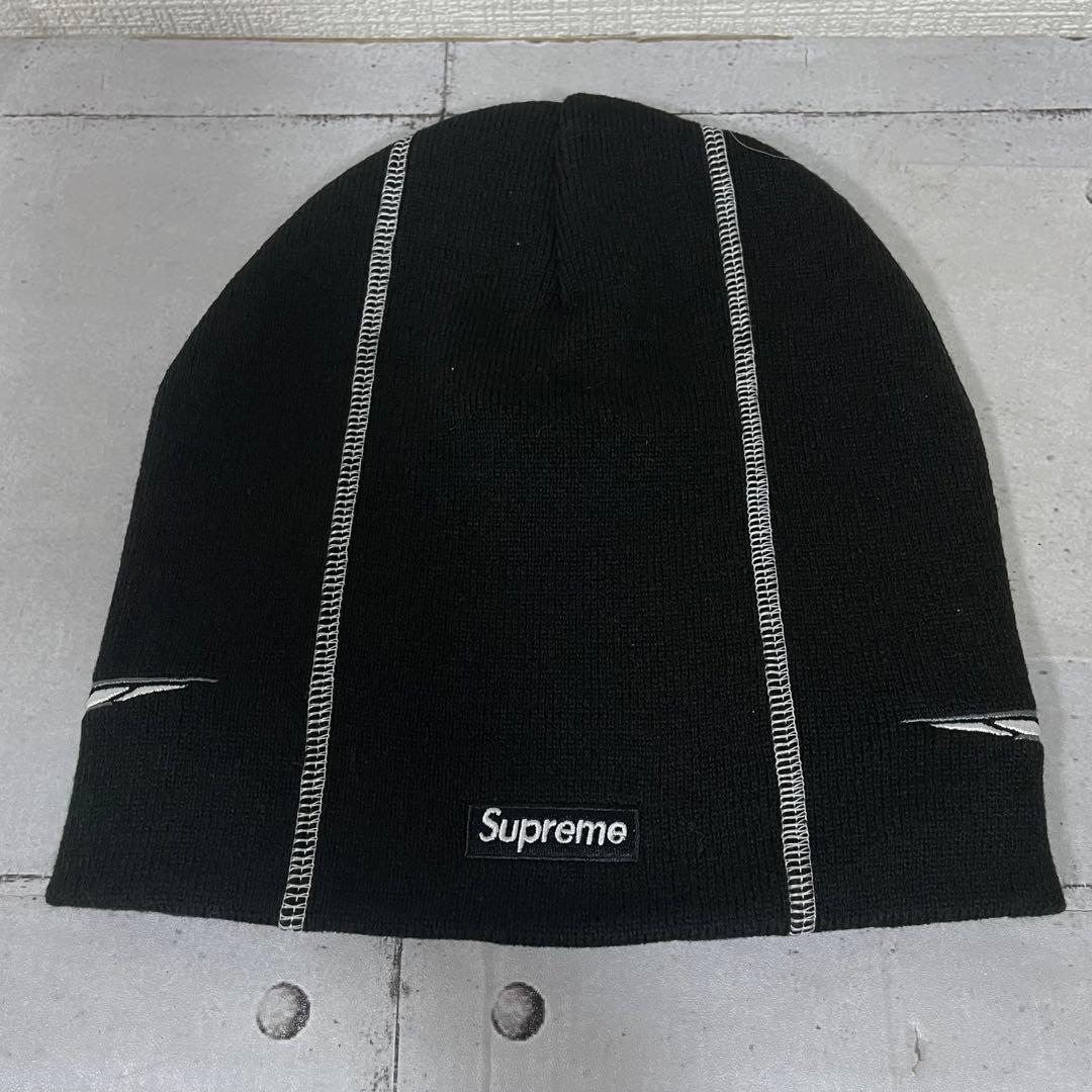 未使用品　Supreme Racing Panel Beanie \"Black\"
