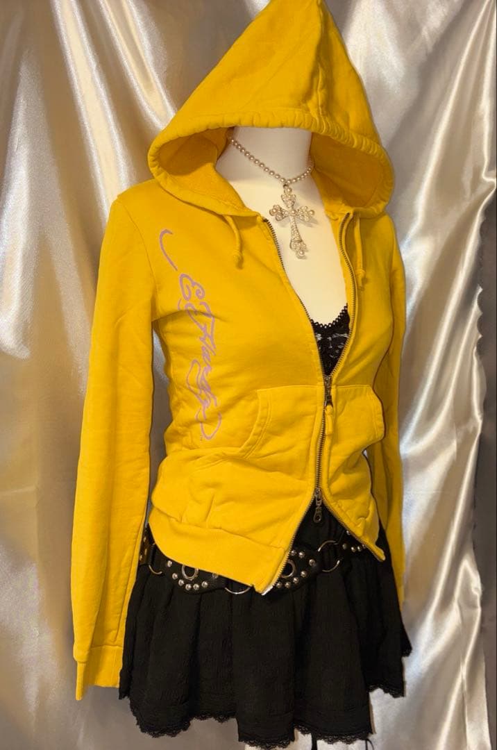Ed hardy y2k double zip up パーカー グランジ 00s