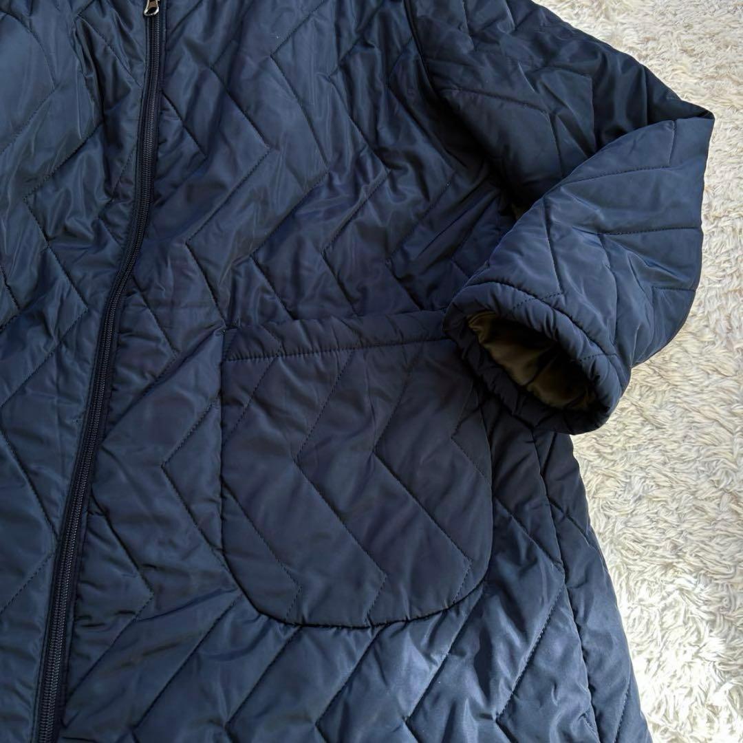 美品　Milk tea ステラ4way中綿ロングママコート　ネイビー　ダッカー