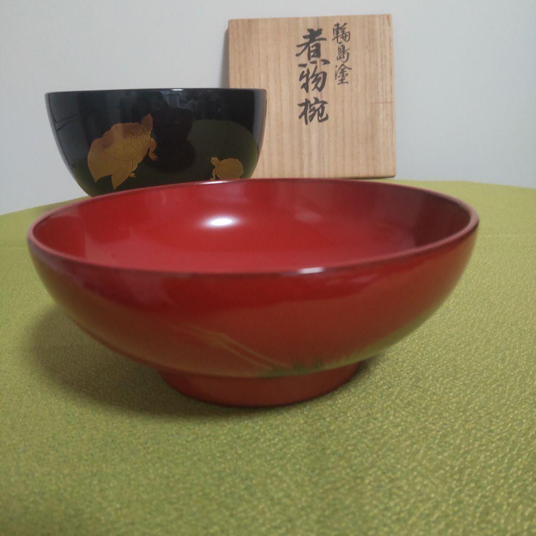 輪島塗 椀 五島屋謹製 うるし 天然木 煮物椀 椀 伝統工芸品 木箱付 鶴 亀