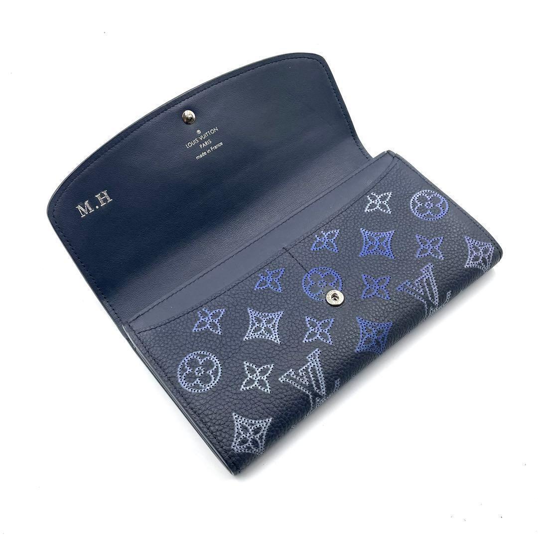 《超美品》 ルイヴィトン マヒナ フライトモード ポルトフォイユイリス ネイビー