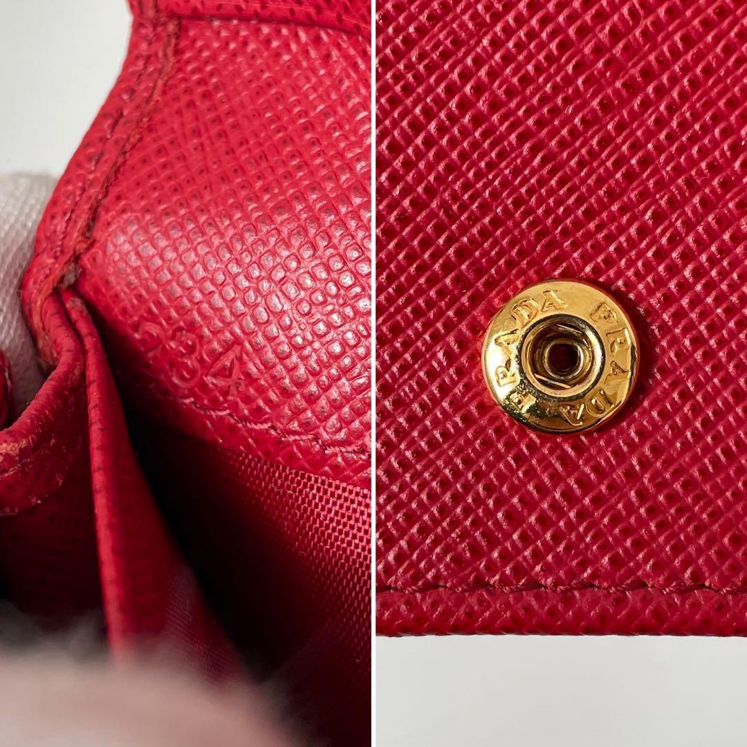 【極美品】プラダ 名刺入れ カード入れ サフィアーノレザー 赤 1MC122