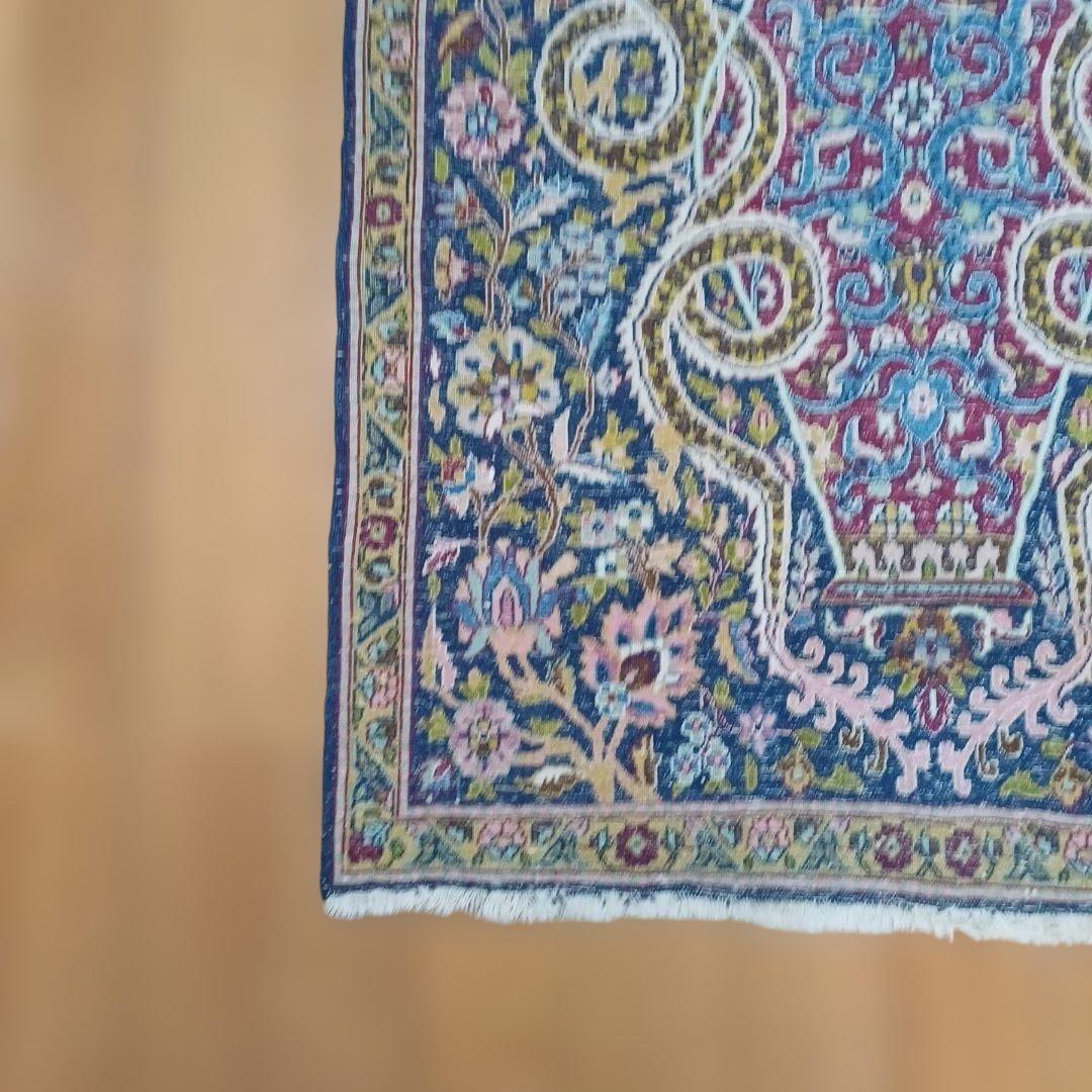 ヒ*ロ様 ヴィンテージ ぺルシャジュータン 花柄ドラゴンデザインラグ