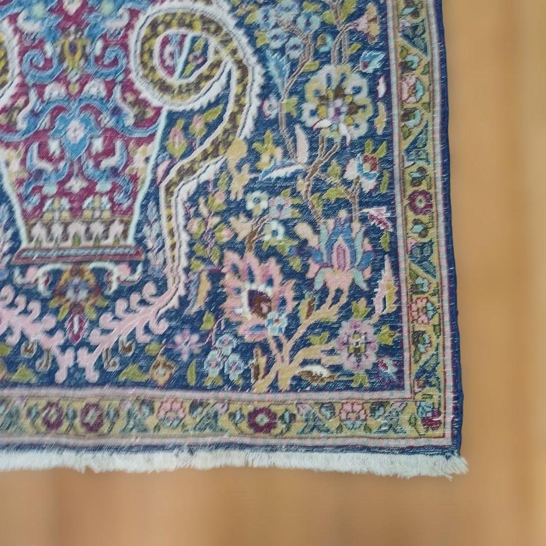 ヒ*ロ様 ヴィンテージ ぺルシャジュータン 花柄ドラゴンデザインラグ