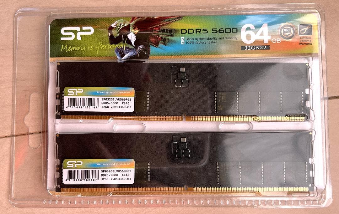 DDR5-5600 64GB (2x32GB) シリコンパワー