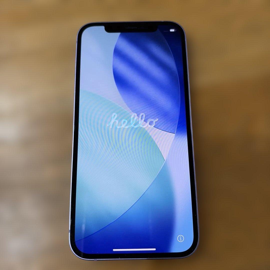 iPhone12 64GB パープル SIMロック解除 極美品 バッテリー77%