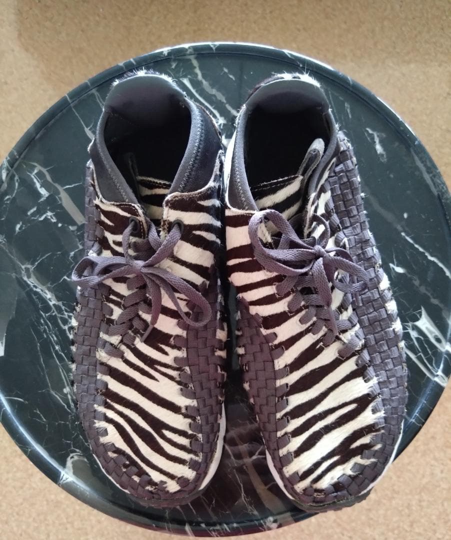 超激レア【NIKE】エアフットスケープウーブン ゼブラ柄ハラコレザースニーカー