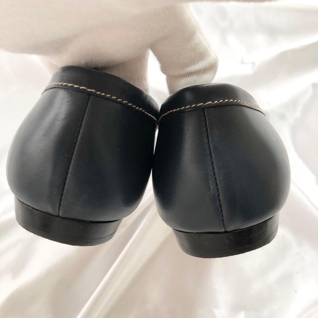 【美品】PRADA プラダ リボンパンプス ローヒール バレエシューズ 37