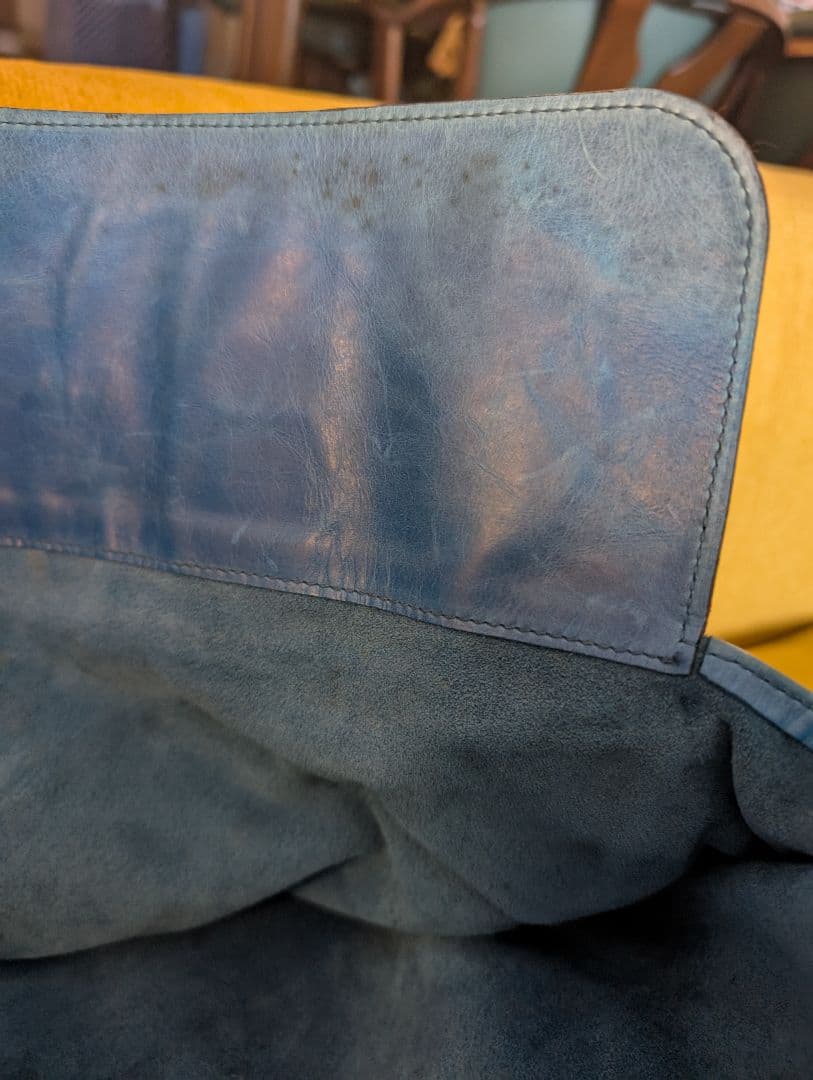 MULBERRY青いレザー ボストンバッグ 388085