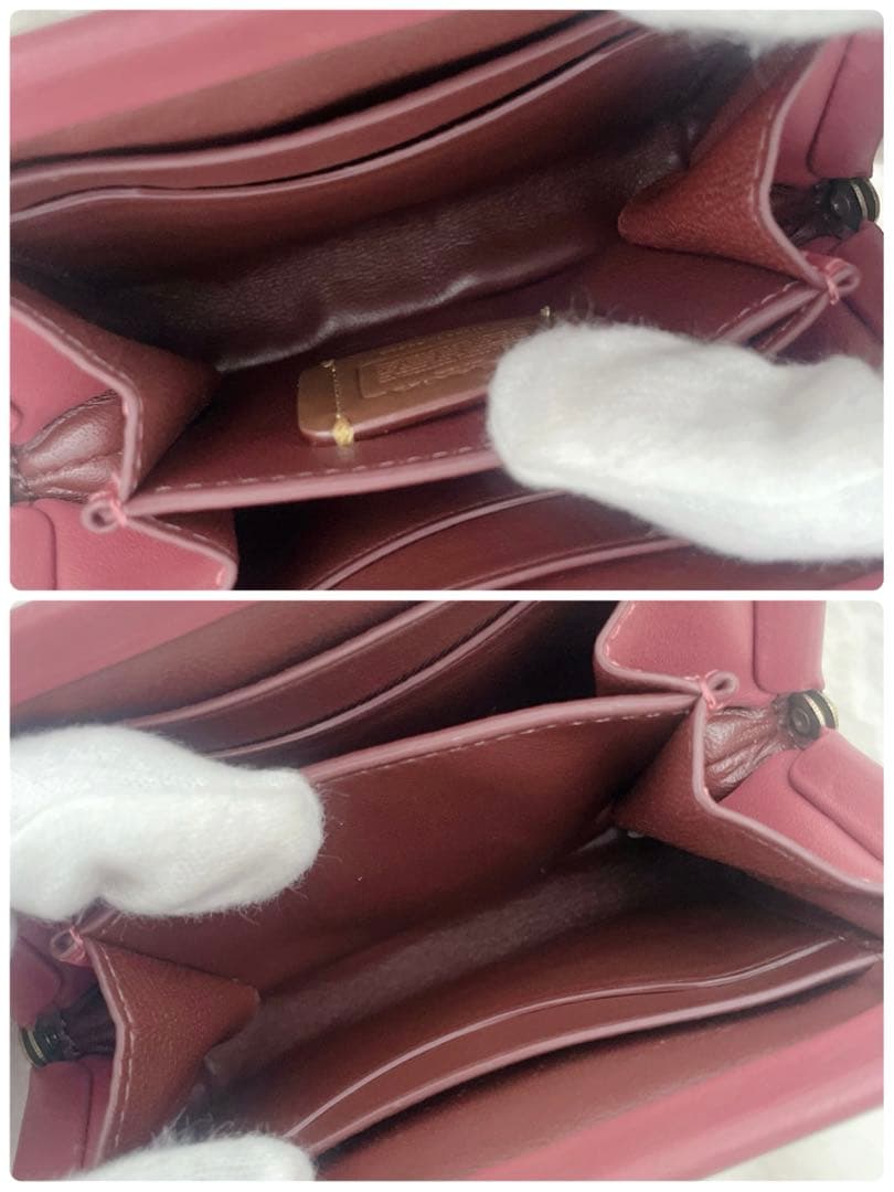 【激カワ】美品 COACH コーチ がま口 ミニ財布 ピンク ケース