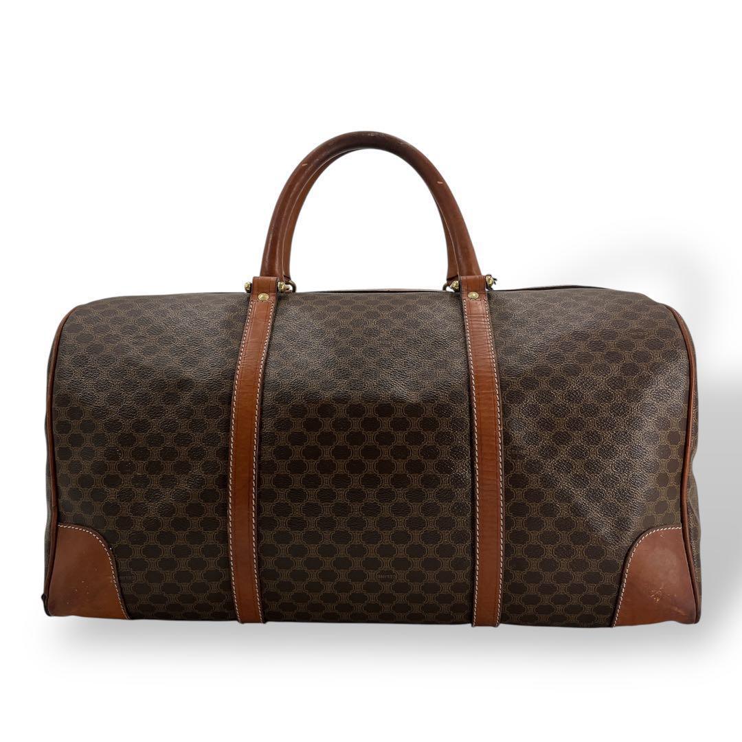 オールド　セリーヌ　トリオンフ　ボストンバッグ　マカダム柄　旅行バッグ　ブラウン