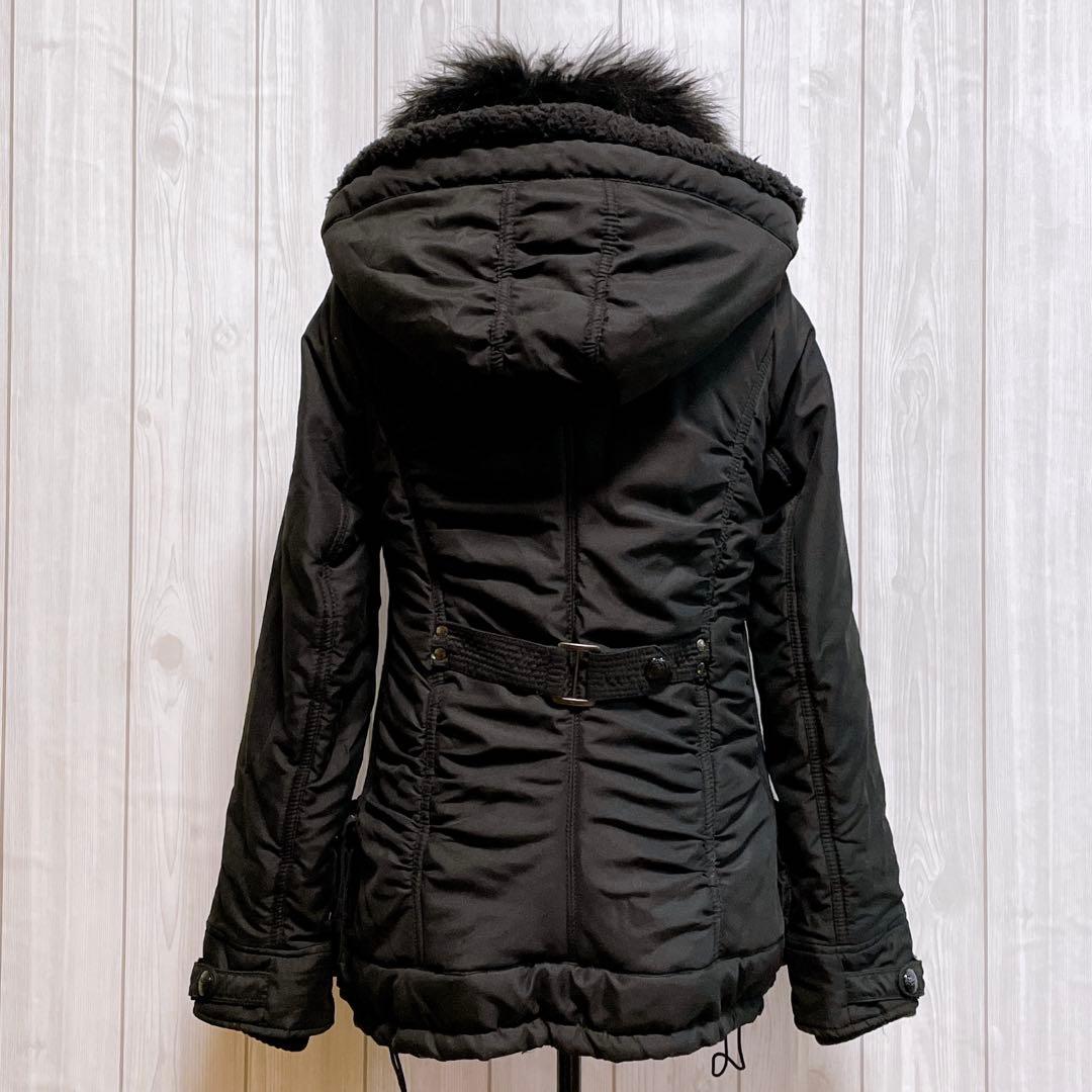 モッズコート リアルファー 黒 平成ギャル y2k ダークコア グランジ パンク