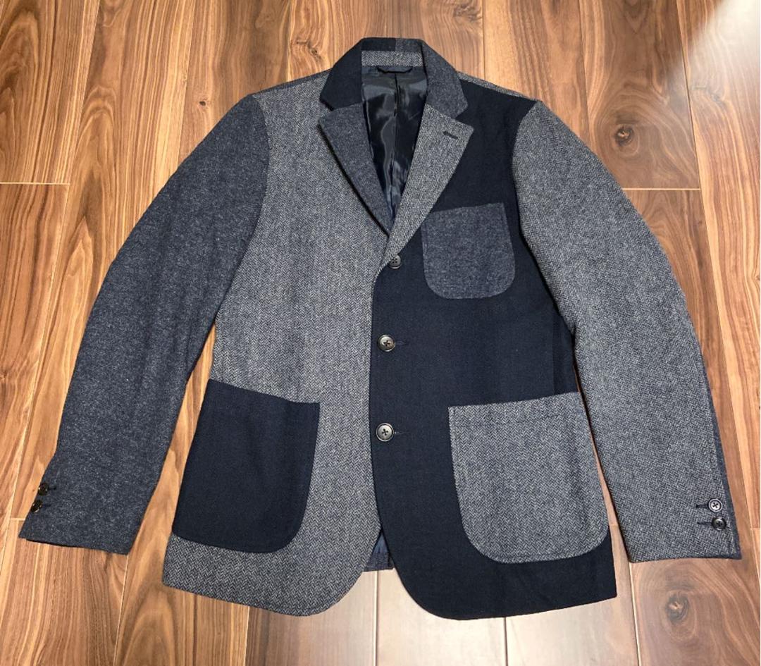 美品。BEAMS ヘリンボーン クレイジーパターン テーラードジャケット M