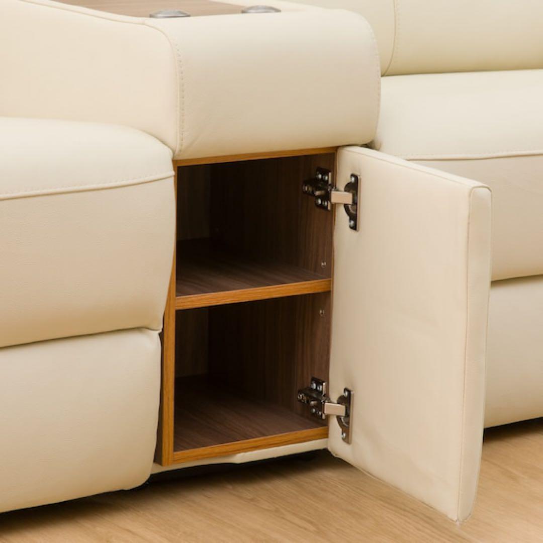 ニトリ／2人掛けワイド電動リクライニングソファUM01 IVBOX付き2モーター