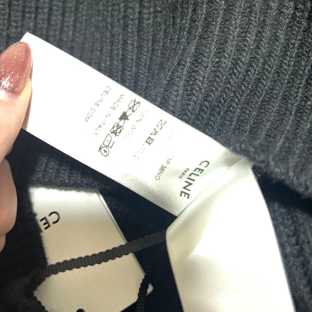 CELINE ブラック ロゴ セーター　M