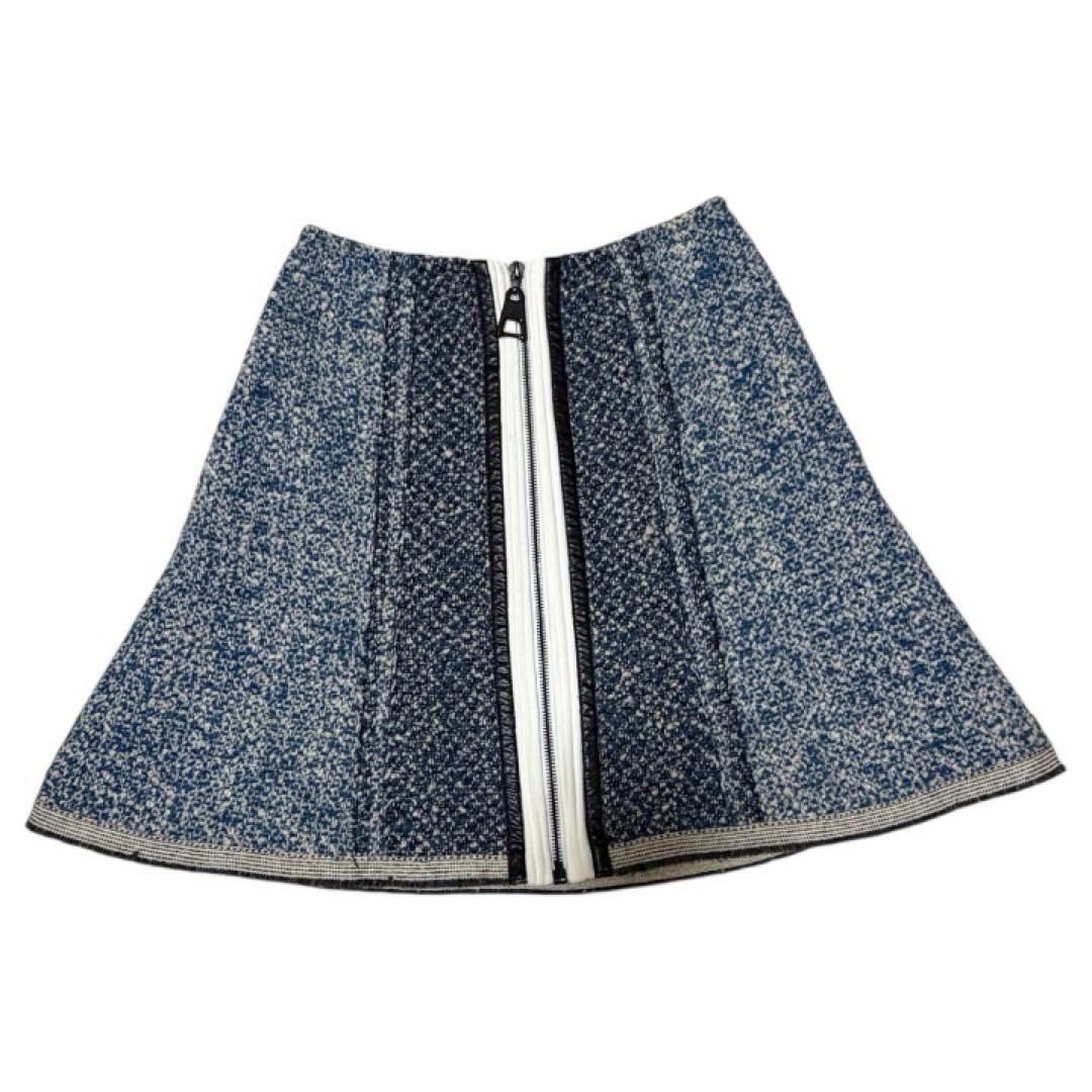 LOUIS VUITTON ツイード ジップアップ ミニスカート 34 美品