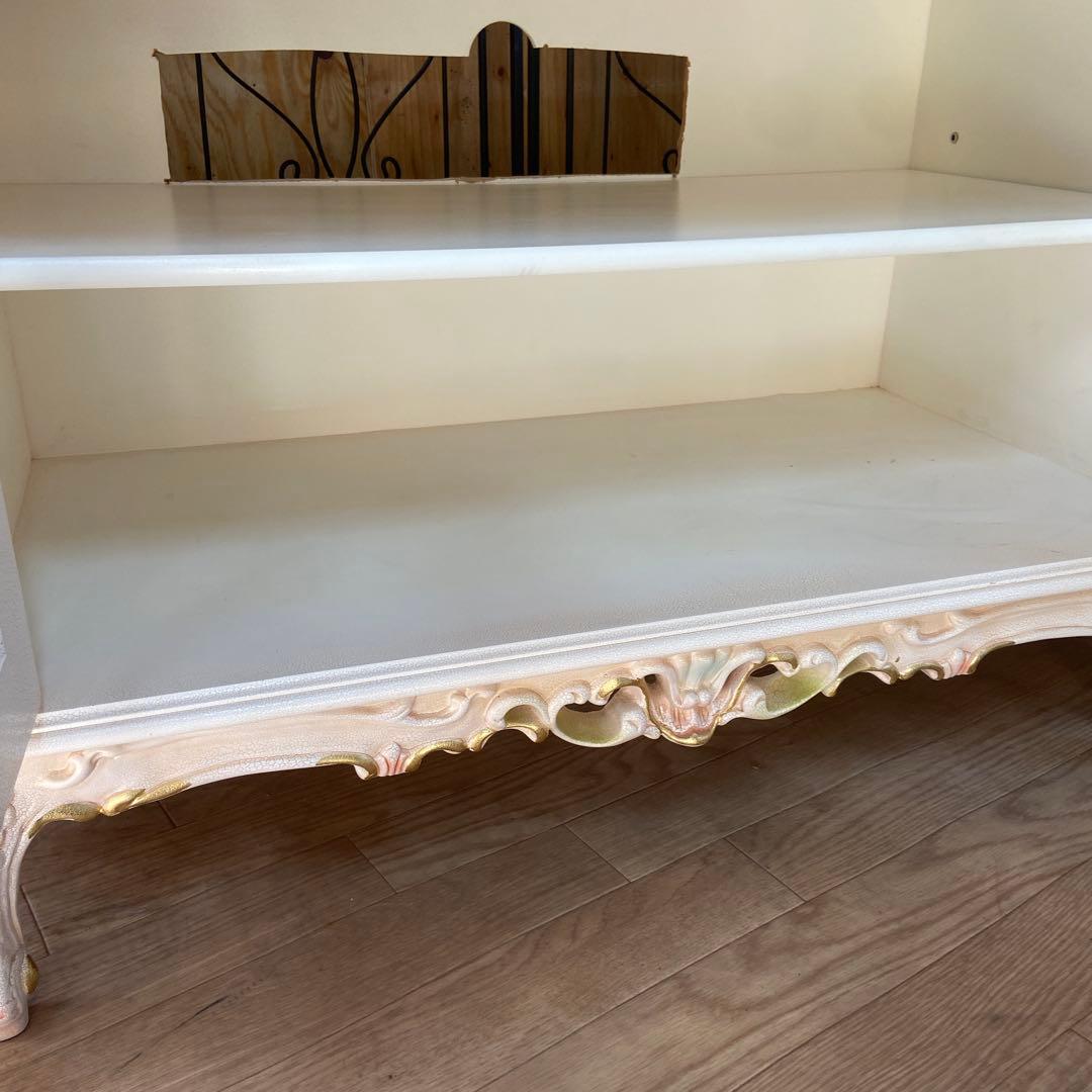 テレビボード　ロココ調　猫脚 プリンセス ヨーロピアン 姫系　花柄⑤