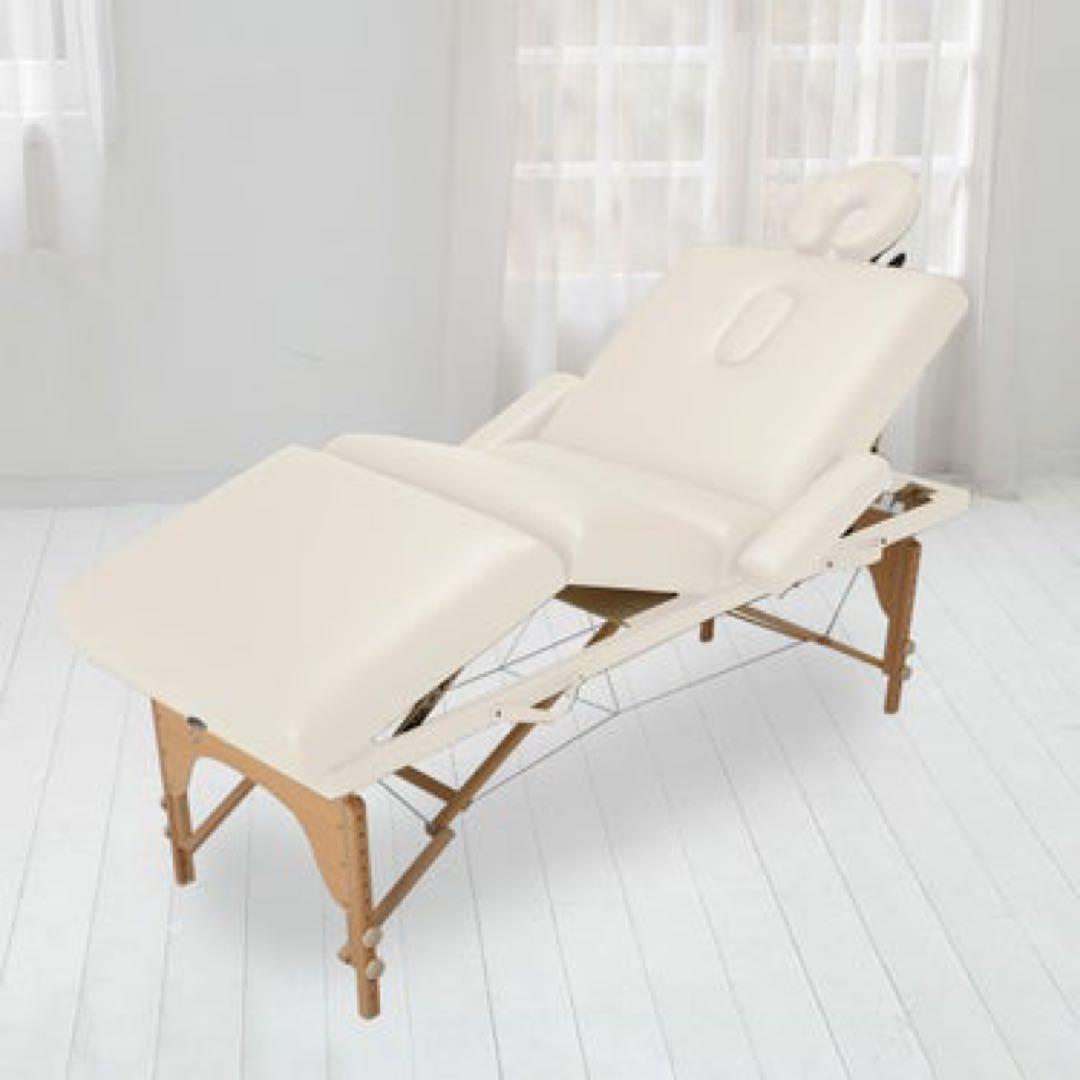 Premium 折りたたみリクライニングマッサージベッドCOMODO アイボリー