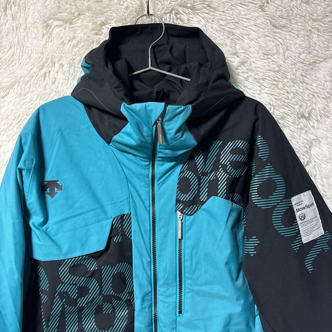 DESCENTE デサント　スキーウェア フード付き ジャケット青✖️黒　M