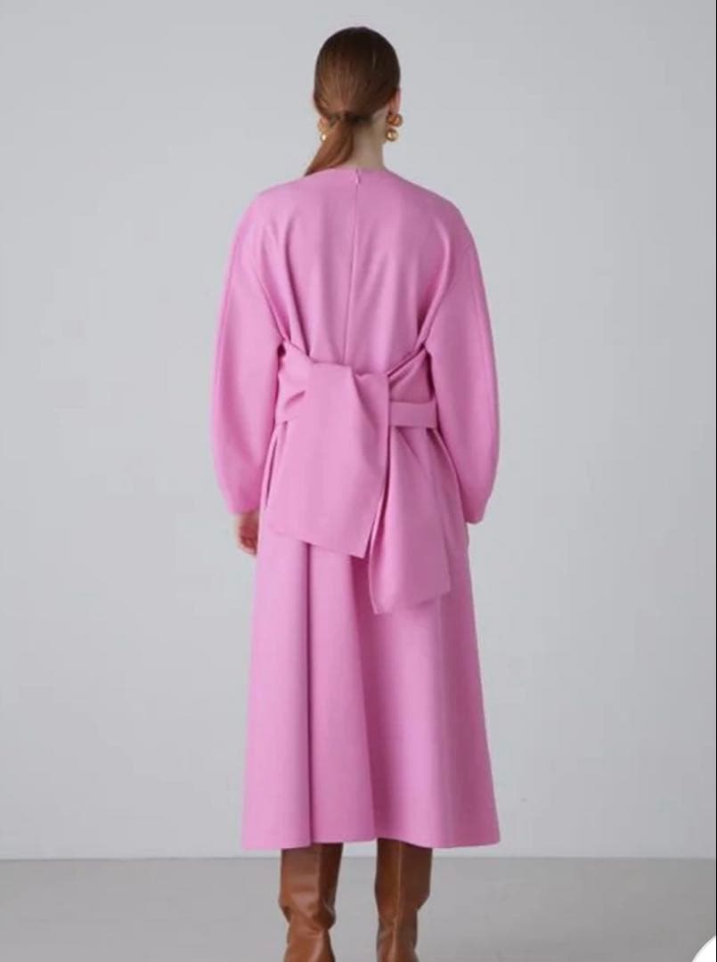 24ss✨ ADORE ハイツイストドライクロスワンピース　ロング　ピンク　38