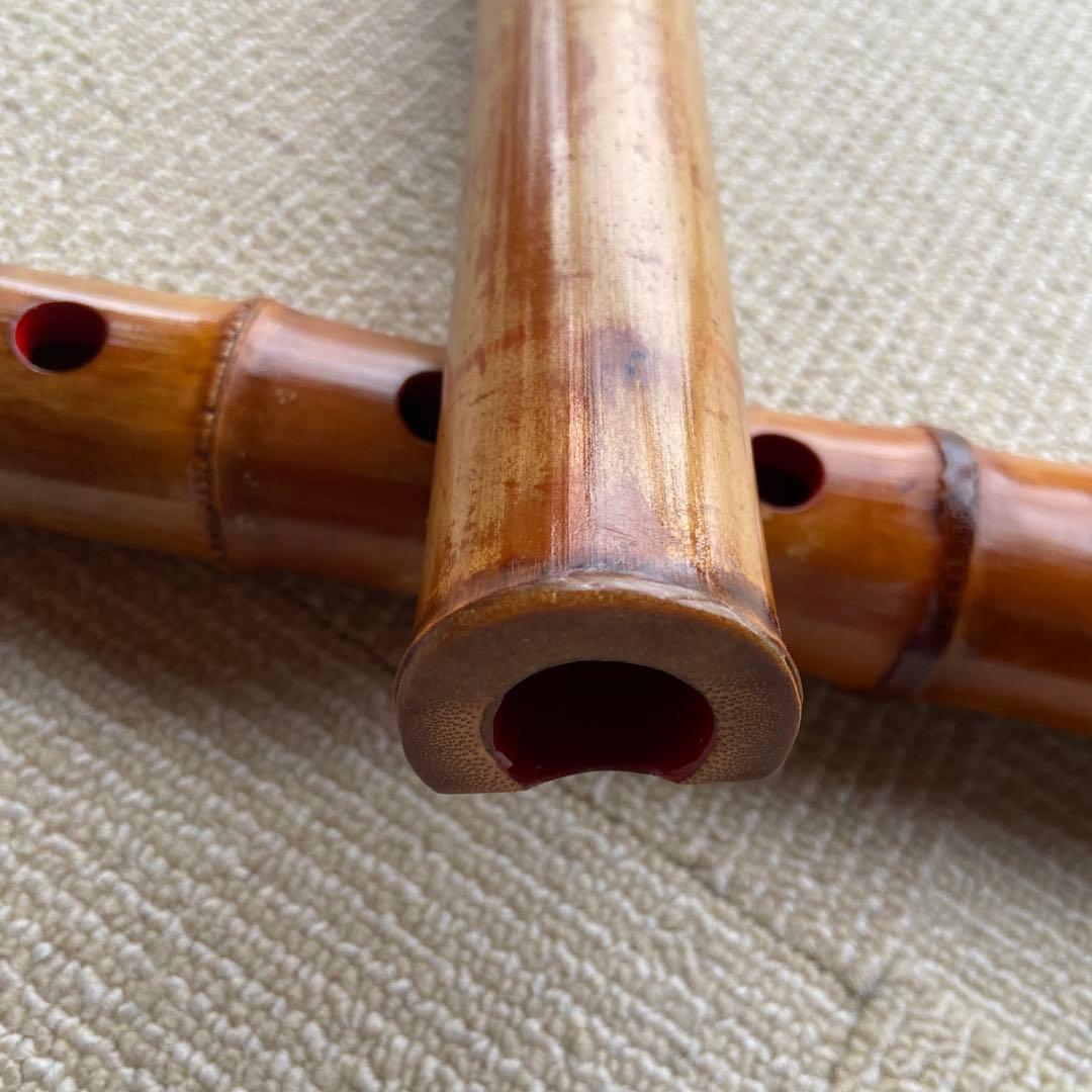 181尺八　一尺六寸管　銘眞山　ニ印