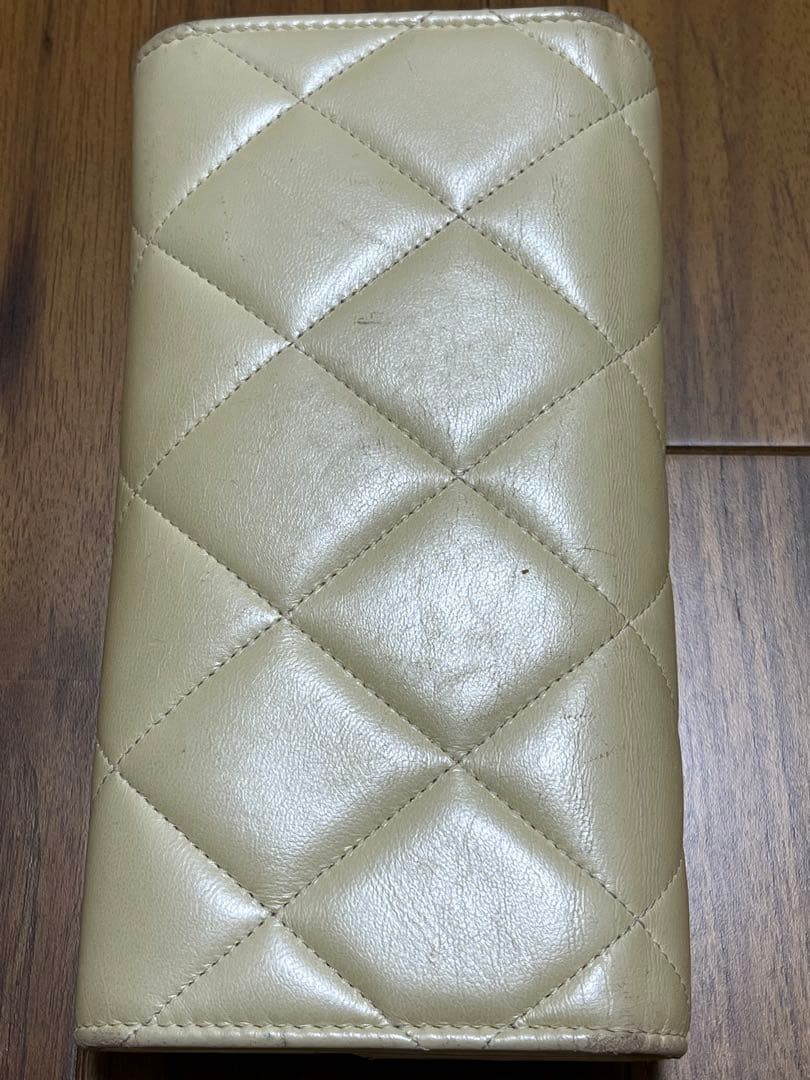 CHANEL レア色　パステルクリームイエロー　 キルティング 長財布