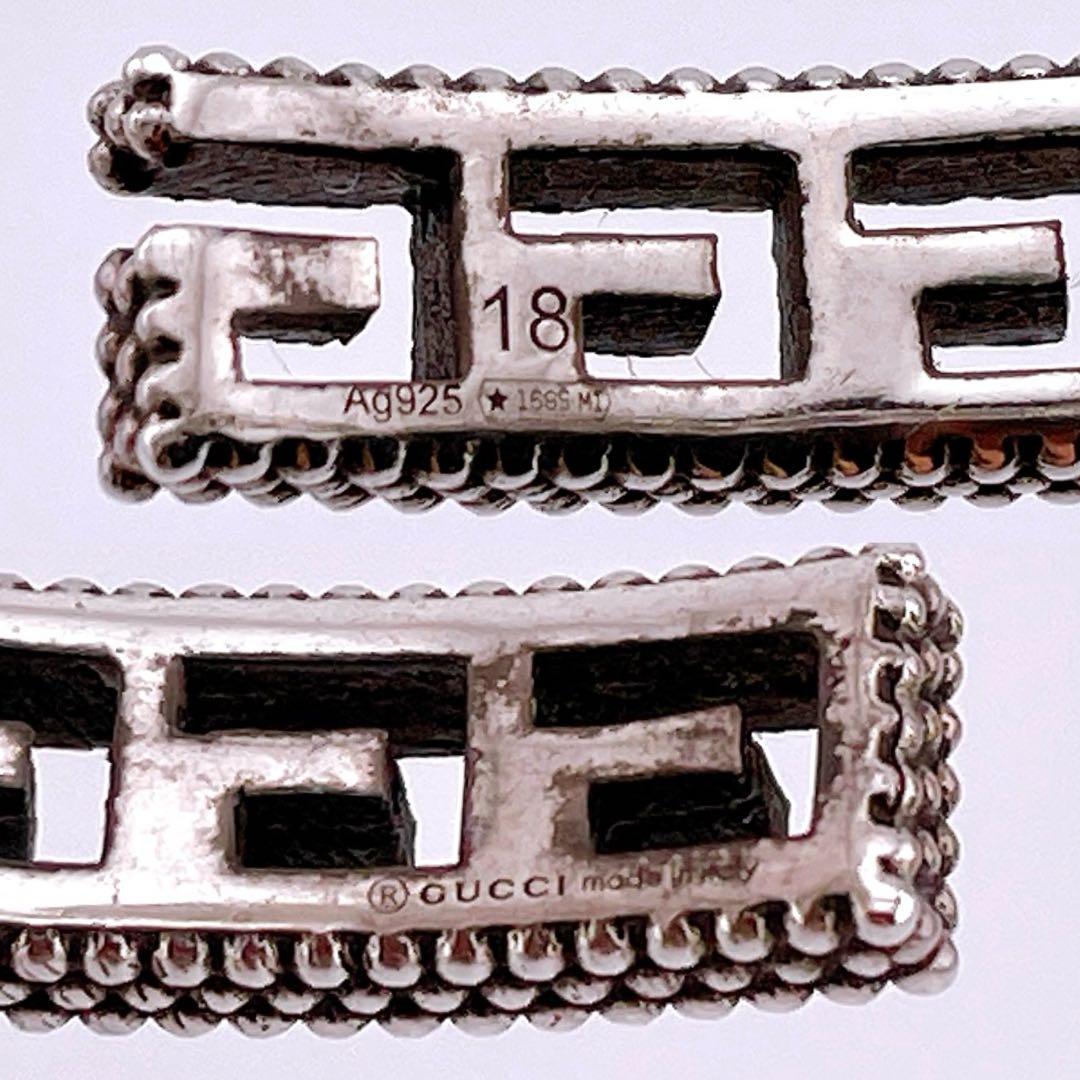 ★グッチ★ バングル ブレスレット スクエアG カフブレスレット 燻 いぶし