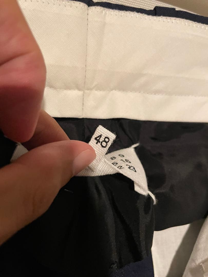 ことら　メゾンマルジェラ ノーカラージャケット セットアップ ネイビー