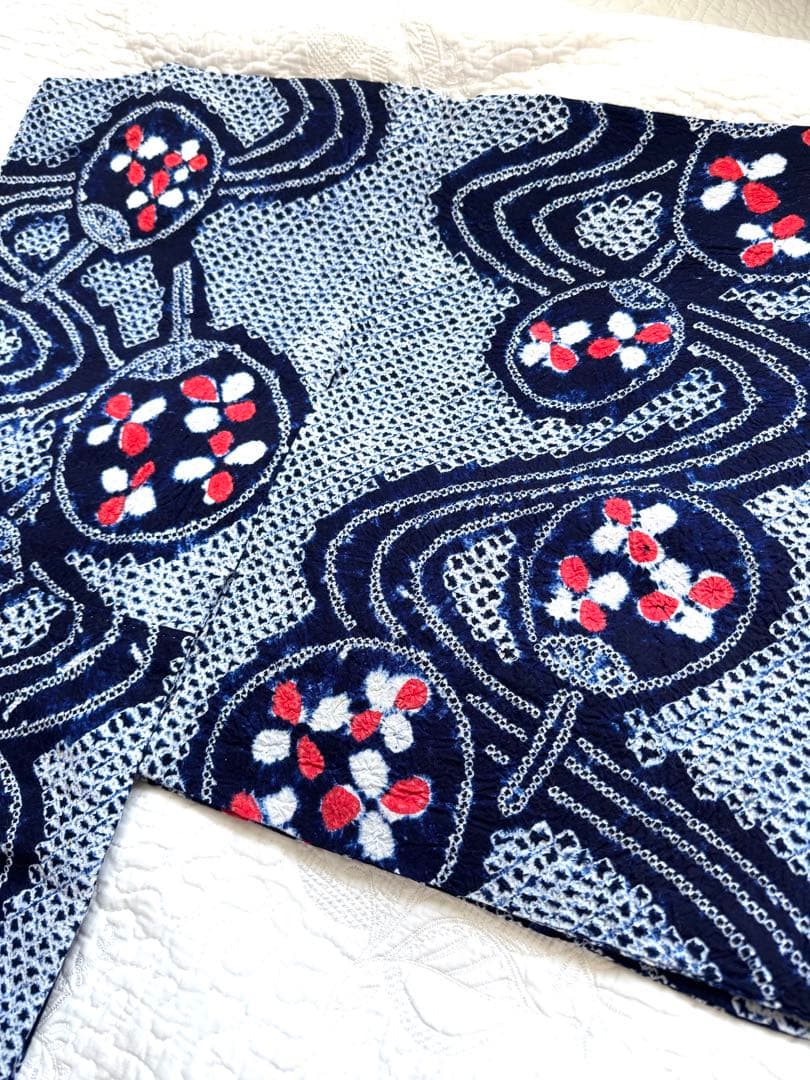 粋な大人の浴衣 極上の逸品です ◆ 有松絞り 団扇うちわ 高身長の方にも