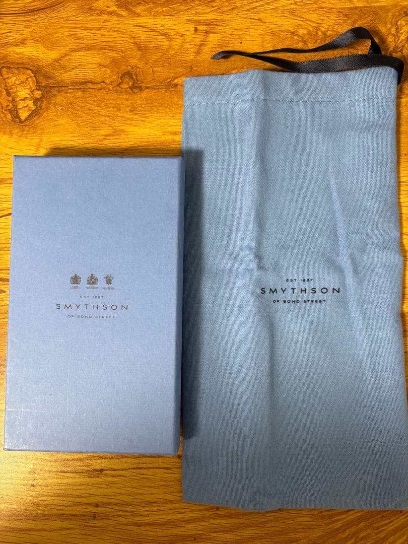 【新品未使用】スマイソン Smythson ケース ネイビー 本革