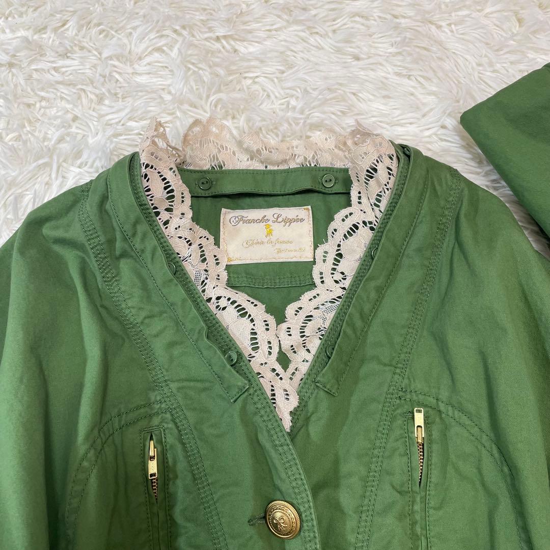 franche lippee ♡ワンピースコート レース　フード 取外可 金釦