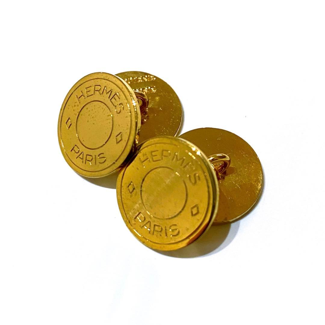 美品 ゴールド エルメス セリエ カフス カフリンクス 光沢感 定番 高級感