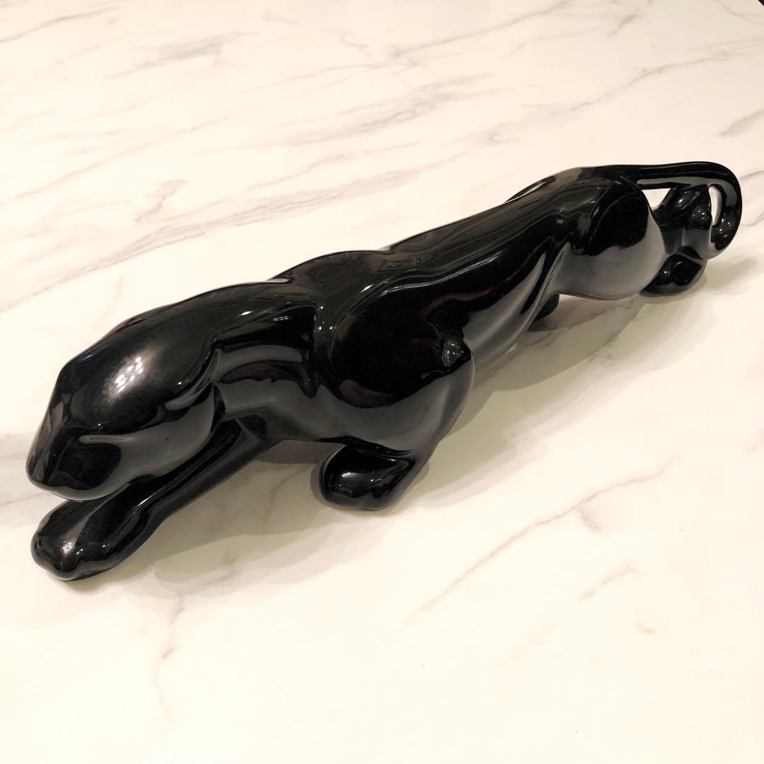 ブラックパンサー 陶器　置物　ミッドセンチュリー　ヴィンテージ