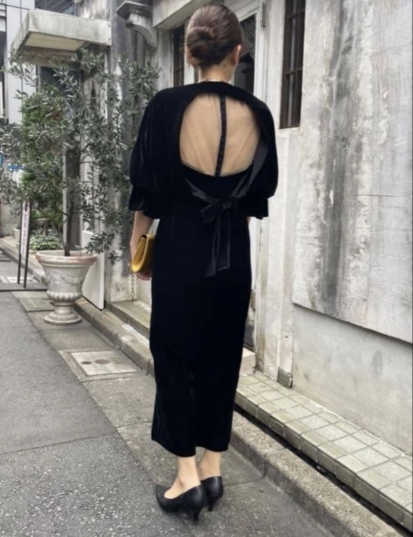 ワンピース AmeriVintage 2WAY CURVE VELOURS DRESS