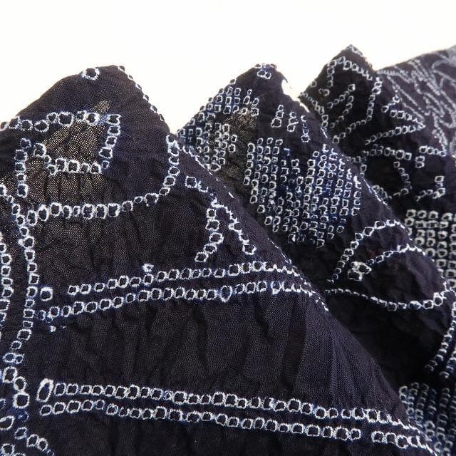 新品 有松鳴海絞り 夏着物 ”そっと忍ばせたひらがなの遊び心”高級浴衣 6563