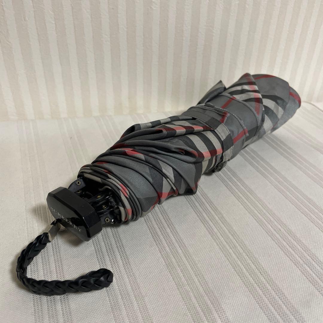 BURBERRY バーバリー 折りたたみ傘 グレー チェック