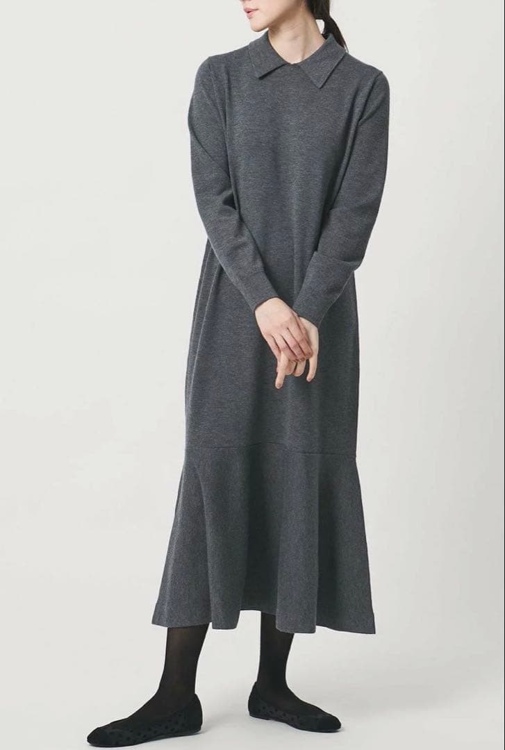 最終値下げ！美品　UNITED ARROWS ニットペプラム ロング ワンピース