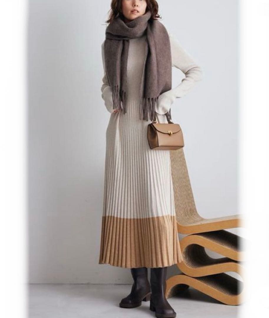 Mila Owen タートルネックロングリブニットワンピース　サイズ0