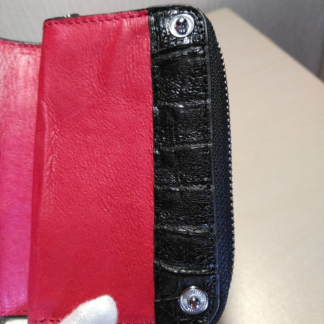 カイマンワニ 脇肚・肚四枚革 RFカード小銭キーケース 薄墨 033610H