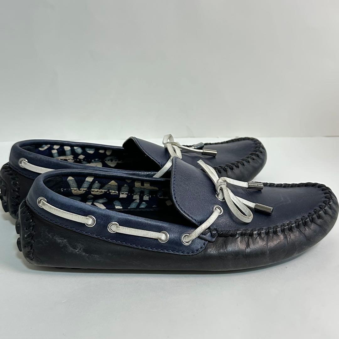 良品✨ルイヴィトン レザードライビングシューズ ネイビー 6 1/2