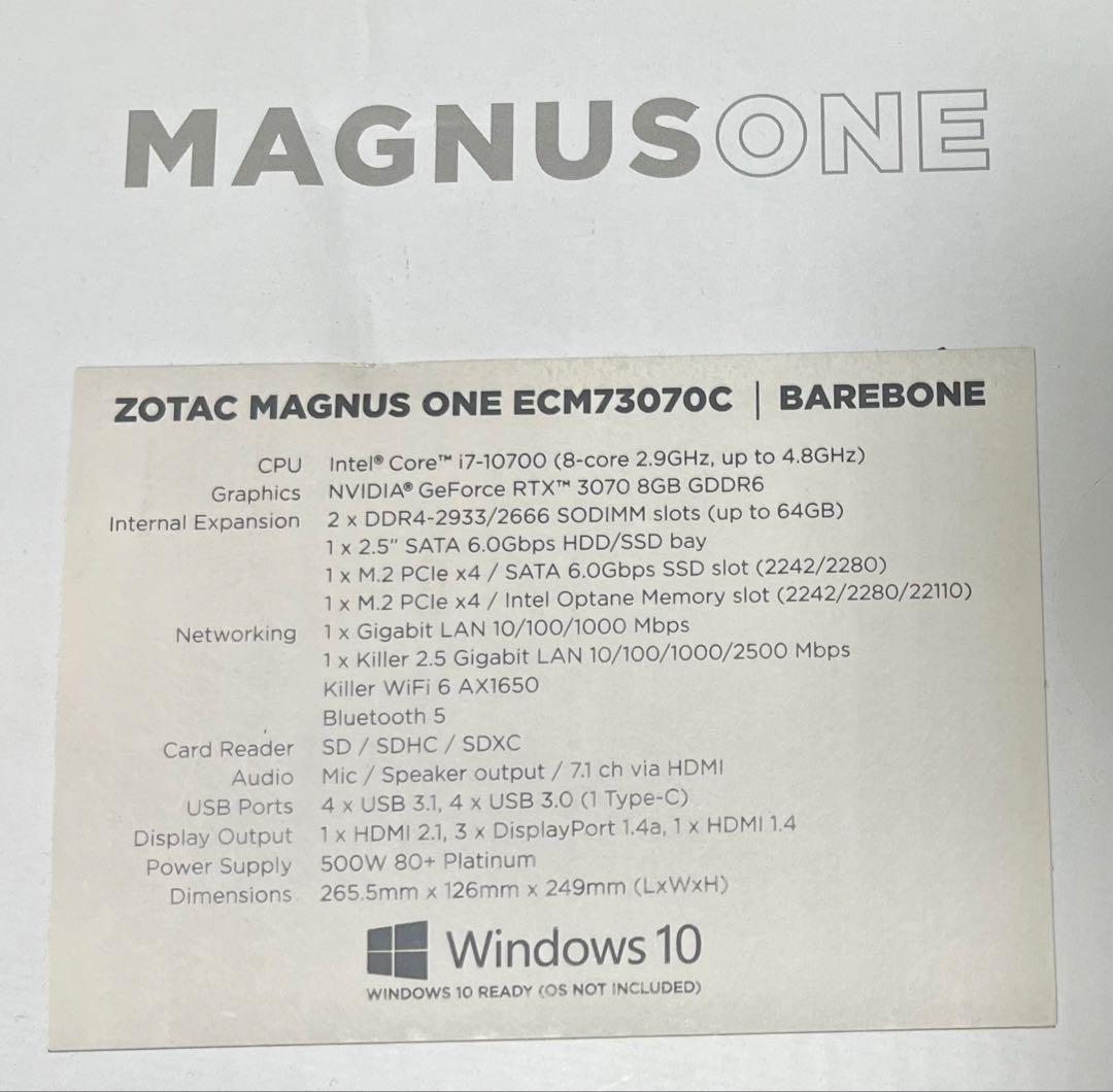 ゲーミングPC Corei7-10700/16GB/RTX3070 ベアボーン